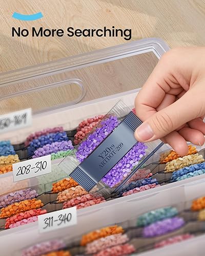 Vista 20 de ARTDOT Cuentas para accesorios de pintura de diamantes, 89000 piezas, cuentas redondas de 445 colores, diamantes de imitación brillantes para uñas