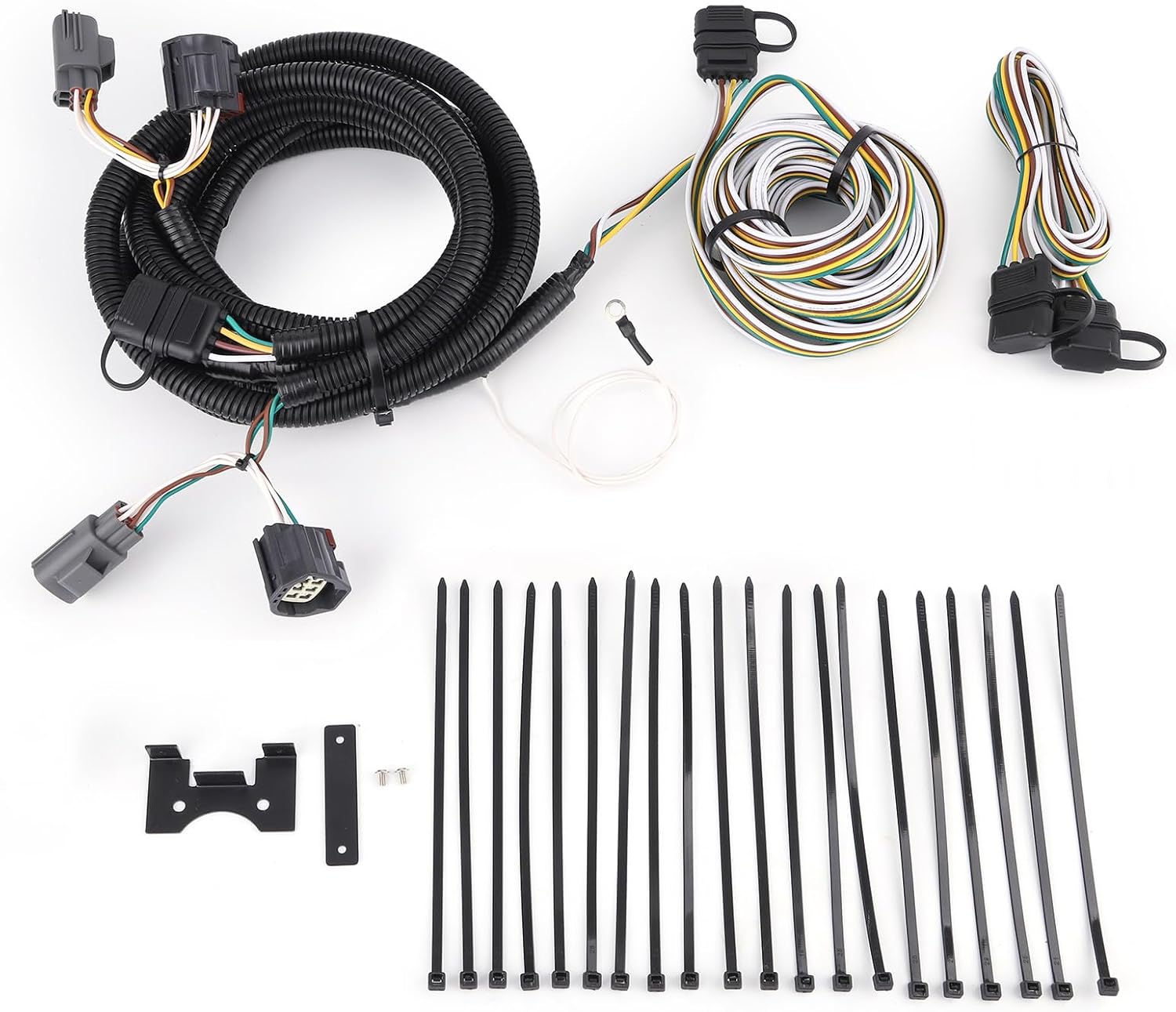 maXpeedingrods 58903 4 pin Trailer Wiring Harness for Jeep Wrangler JK 2007-2018, Custom 4 Pin RV Dinghy Towing Wiring Harness Kit, Custom 4 Way RV Towed Vehicle Wiring Trailer Harness Kit