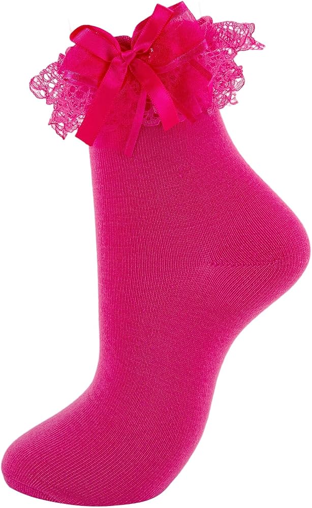hot pink dress socks Solid Color Crew Cotton Dress Socks