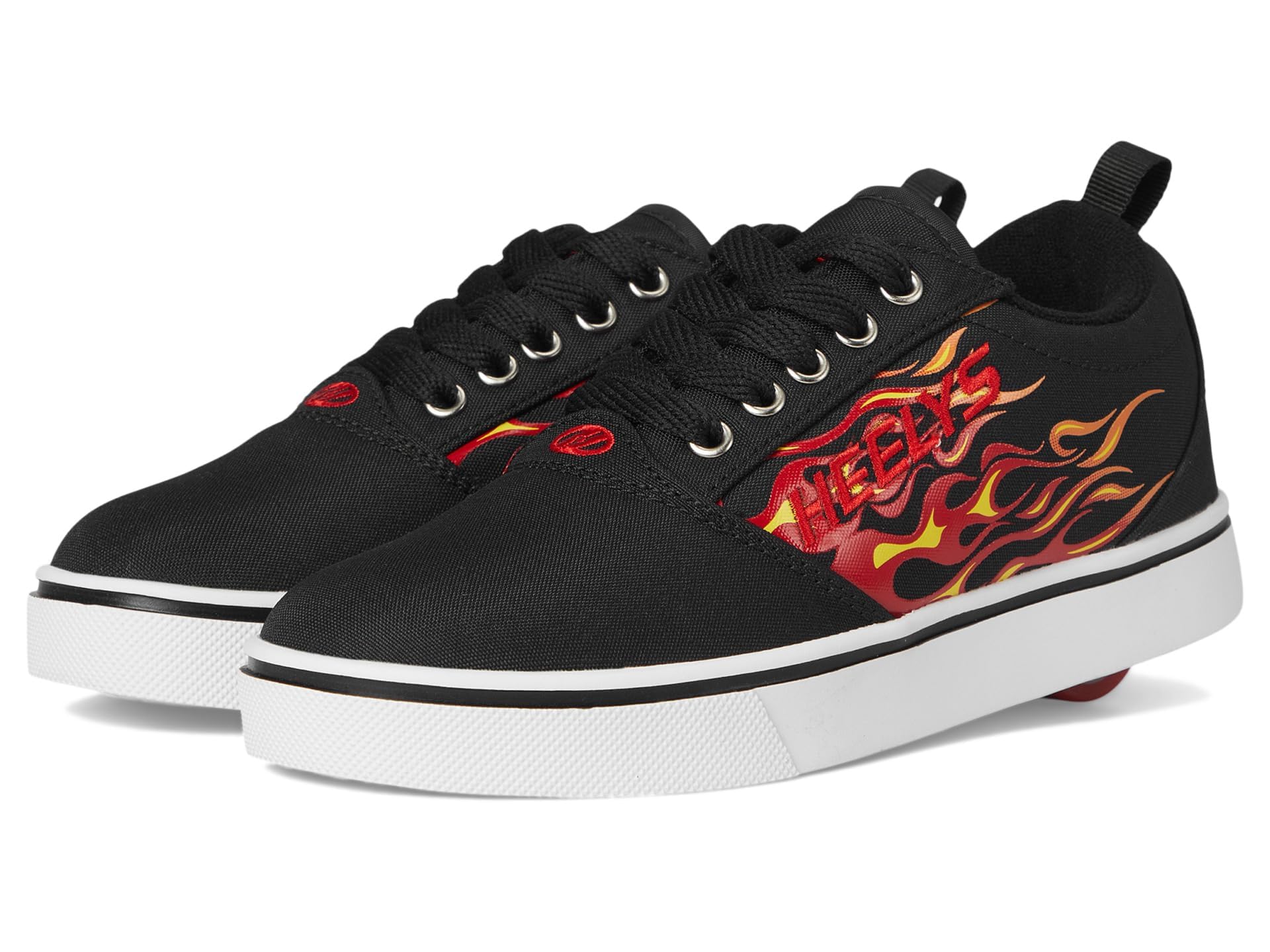 HEELYS Pro 20 Prints Skate Shoe (Little Kid/Big Kid/Adult) Black/Red Flames 6 Big Kid, 6 Men's, 7 Women's M