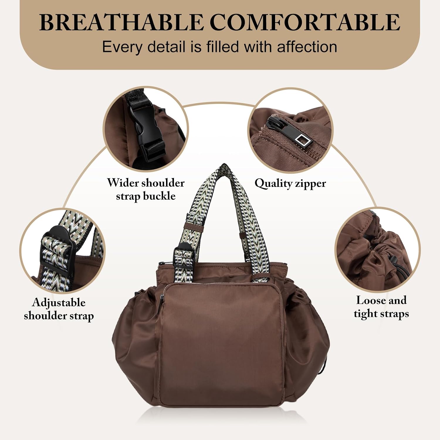 Expandable Multiway Shoulder Backpack 36-55L Water Resistant Nylon Travel Tote Bag with Adjustable Woven Strap Luggage Sleeve 15 Pockets Gym Overnight Weekend Bag
