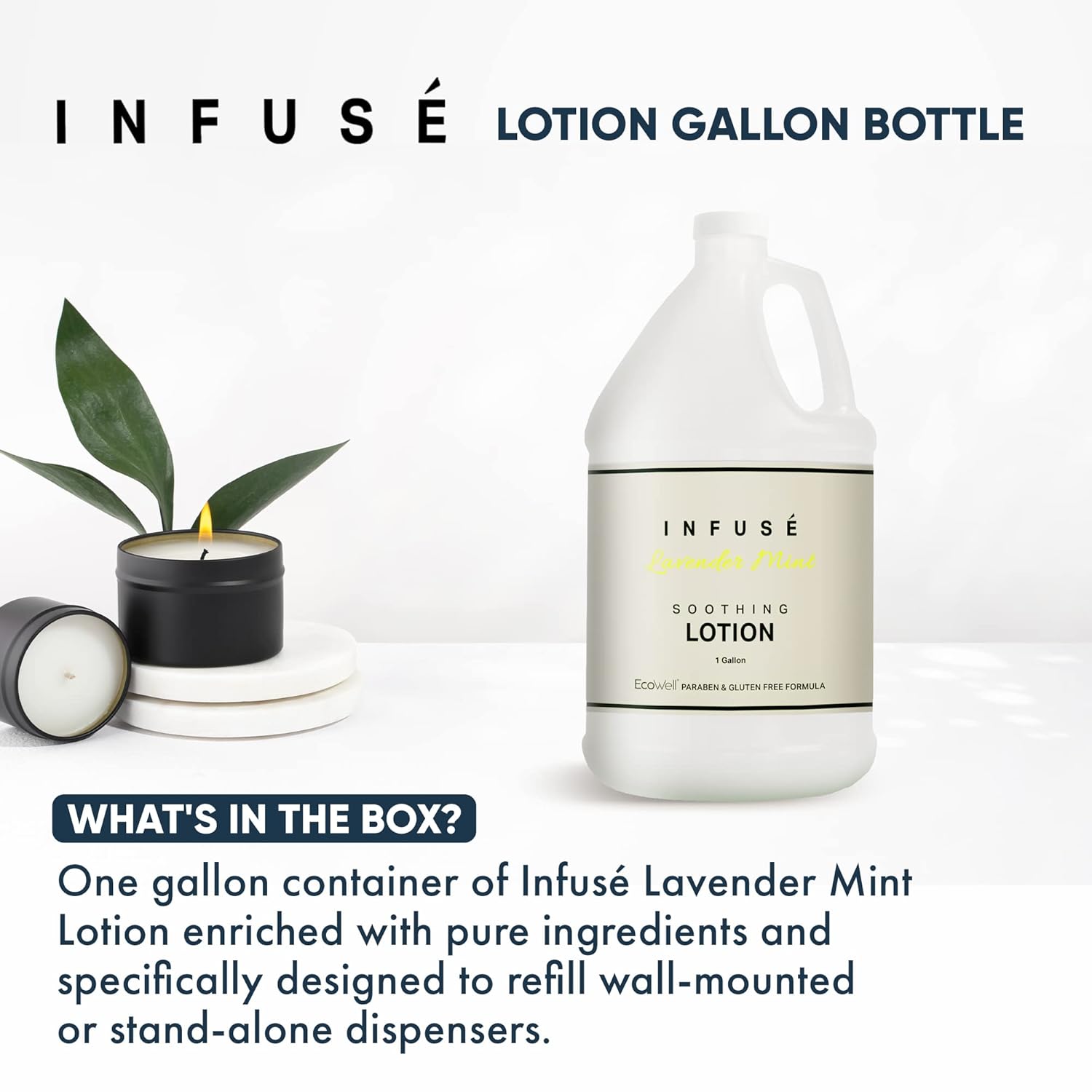 1-Shoppe All-in-Kit | Infuse Lotion | Infuse Lavender Mint Hotel | 1 Gallon | For Hospitality & Vacation Rentals to Refill Dispensers | (Single Gallon)