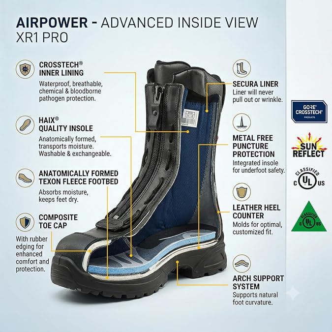 HAIX Airpower XR1 Pro All-Round Protection EMS Workboots with Absorbant Insoles