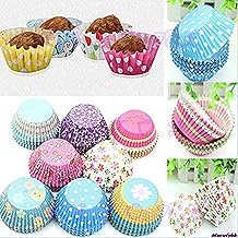 Inditradition Paper Baking Cupcake Liners for Muffins, Cakes, Laddu Sweets Packing - Pack of 500 Cups, Multicolour (Large, 45x25 mm)