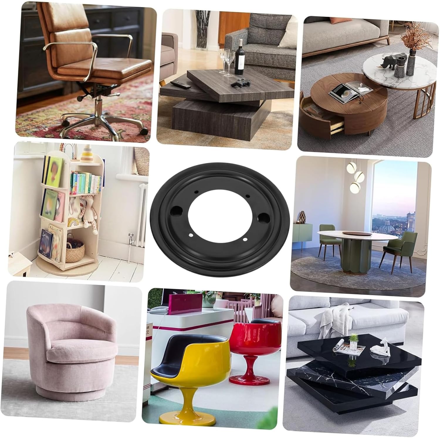 Mikinona Dining Table Turntable Base Large Lazy Susan Rotating Plate for Kitchen Pantry Tv Stand