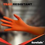 SURESAFE Industrial Grade Disposable gloves (M-XXL), 8 Mil Orange Nitrile Gloves, Food Grade Gloves, Mechanics Gloves