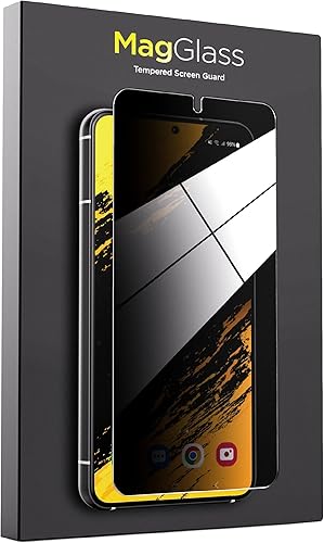 magglass Privacy+ - Protector de pantalla diseñado para Samsung Galaxy S23 PLUS de 6.6 pulgadas, vidrio templado antiespía (compatible con huellas