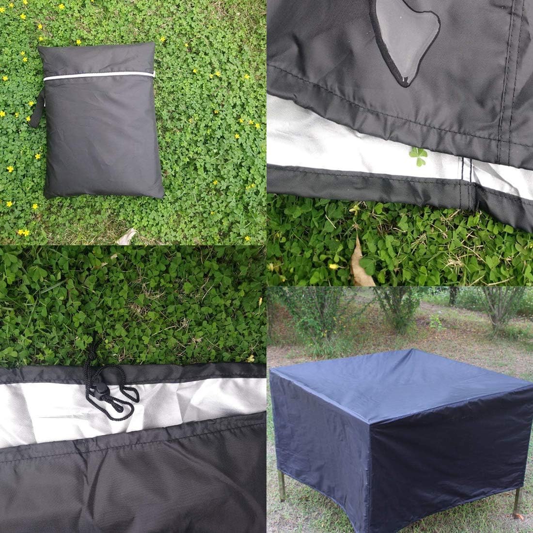 J&C Patio Furniture Cover, Outdoor Square Patio Furniture Set Covers Furniture Table Cover, Black Durable Waterproof Dust Proof Protection Covers for Garden Lawn Furniture Sets (51x51x25in)