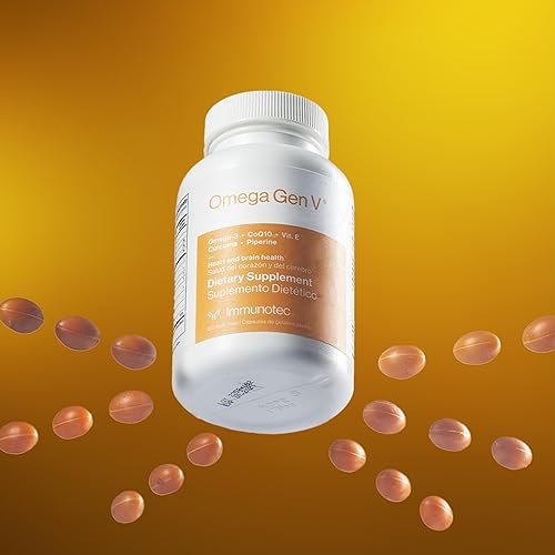 Miniatura 3 de Fórmula Omega Gen V 5 en 1  Aceite de pescado Omega-3 (1,800 mg) con EPA y DHA + CoQ10, cúrcuma, piperina y vitamina E  Absorción rápida + promueve