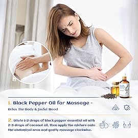 HIQILI Black Pepper Essential Oil for Aromatherapy & Diffuser - Natural Spicy & Warming Scent - Therapeutic Grade - 3.38 Fl Oz