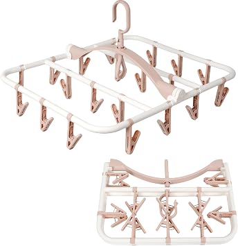 Foshine Clothes Drying Racks Foldable Clip Hangers with 20 Drying Clips