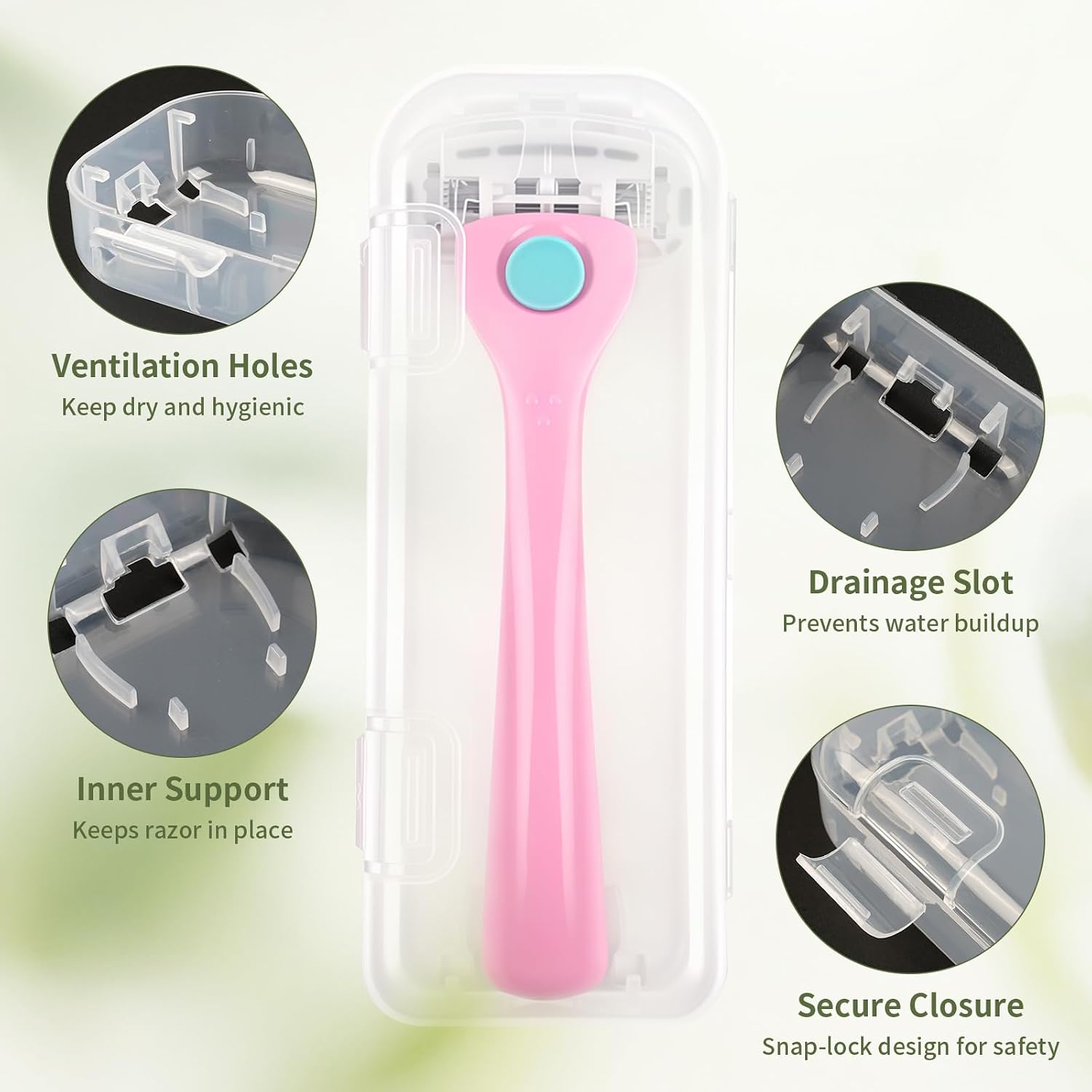 2 Pack Razor Cover Compatible with Billie, Transparent Razor Holder image 4