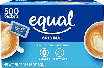 EQUAL 0 Calorie Sweetener, Sugar Substitute, Zero Calorie Sugar Alternative Sweetener Packets, Sugar Alternative, 500 Count