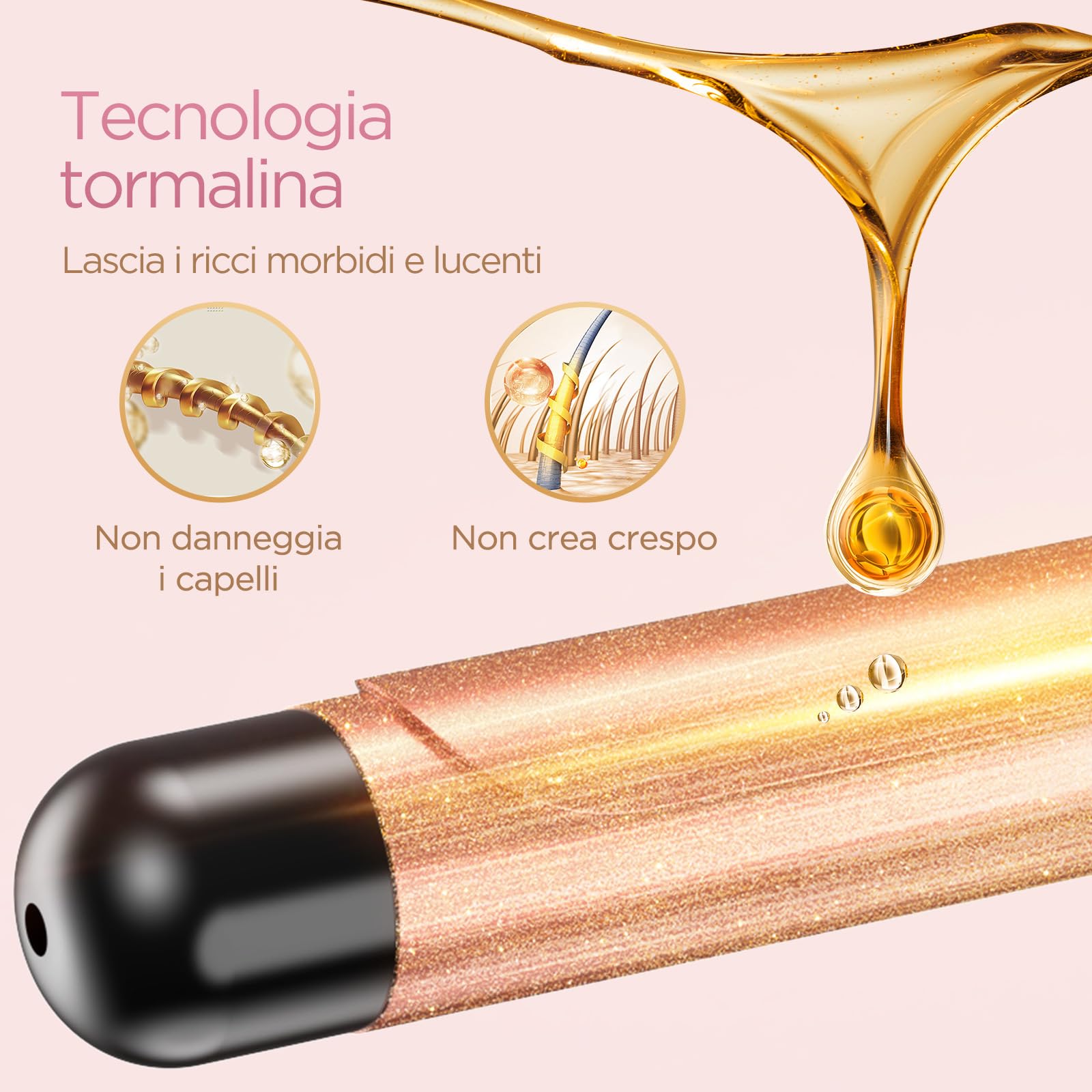 BESTOPE PRO Ferro Arricciacapelli 32 mm, Arricciacapelli per Ricci Grandi, Ferro Capelli con Scelta di Temperature, Arricciacapelli a Riscaldamento Rapido con Ampio Display LCD