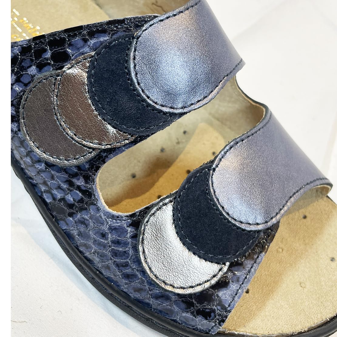 Comfort DONNA sandali in pelle Tylor con doppio strappo e plantare sanitarie produzione qualità EU