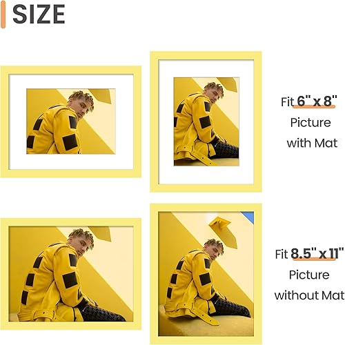 Vista 577 de upsimples - Portarretratos de 8.5 x 11 pulgadas, para fotos de 6 x 8 pulgadas con paspartú o de 8.5 x 11 pulgadas sin paspartú, marcos de fotos