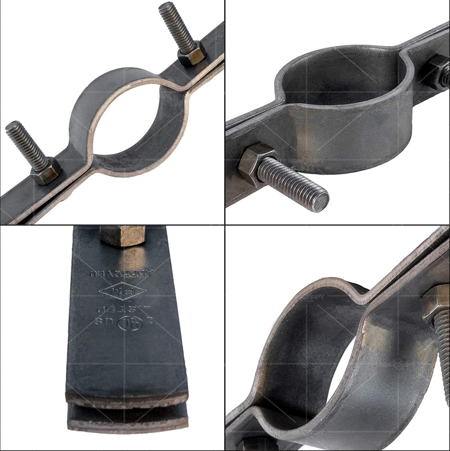 Highcraft DMST-QM01-10 Riser Clamp Vertical Pipe Hanger for Copper, Iron, CPVC, PEX 1 in. Uncoated Steel, 10 Pack