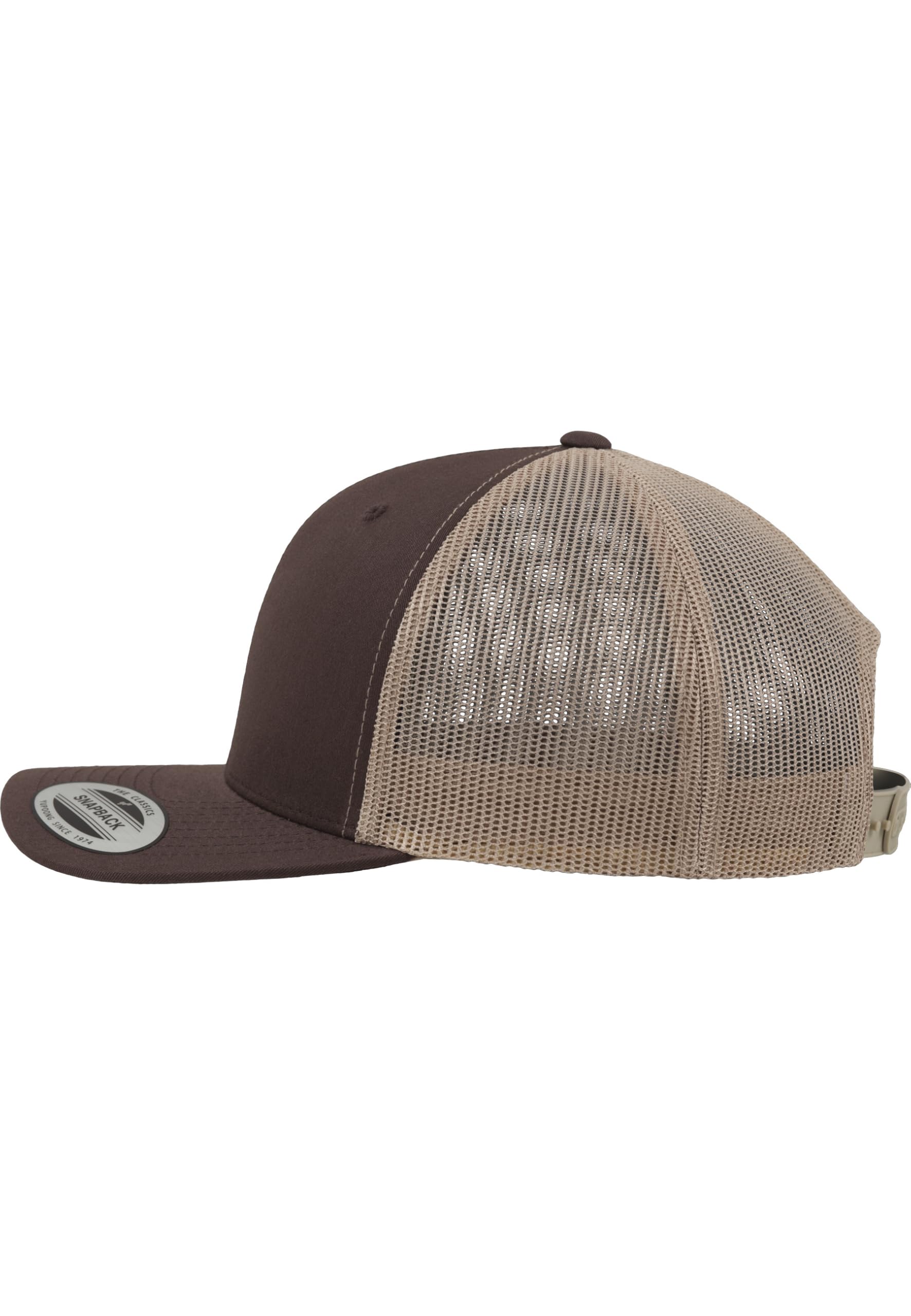 Flexfit Uniseks Retro Trucker Czapka, Brązowy/Khaki