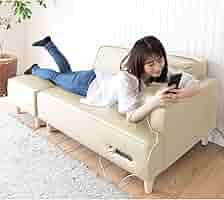 カウチソファ 合皮 2口コンセント・USBポート付FHS-160TE(PIV) Amazon｜山善(YAMAZEN) ソファ カウチソファ 2人掛け 合皮
