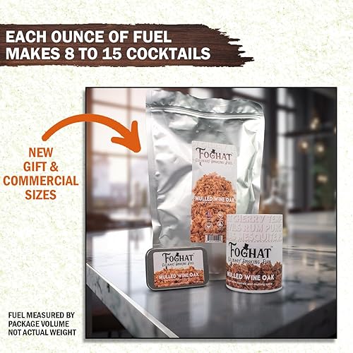 Miniatura 4 de Foghat Cocktail Smoker Virutas de madera  Virutas de roble de vino caliente de 4 onzas para ahumador, whisky y bebida, chips de madera natural y