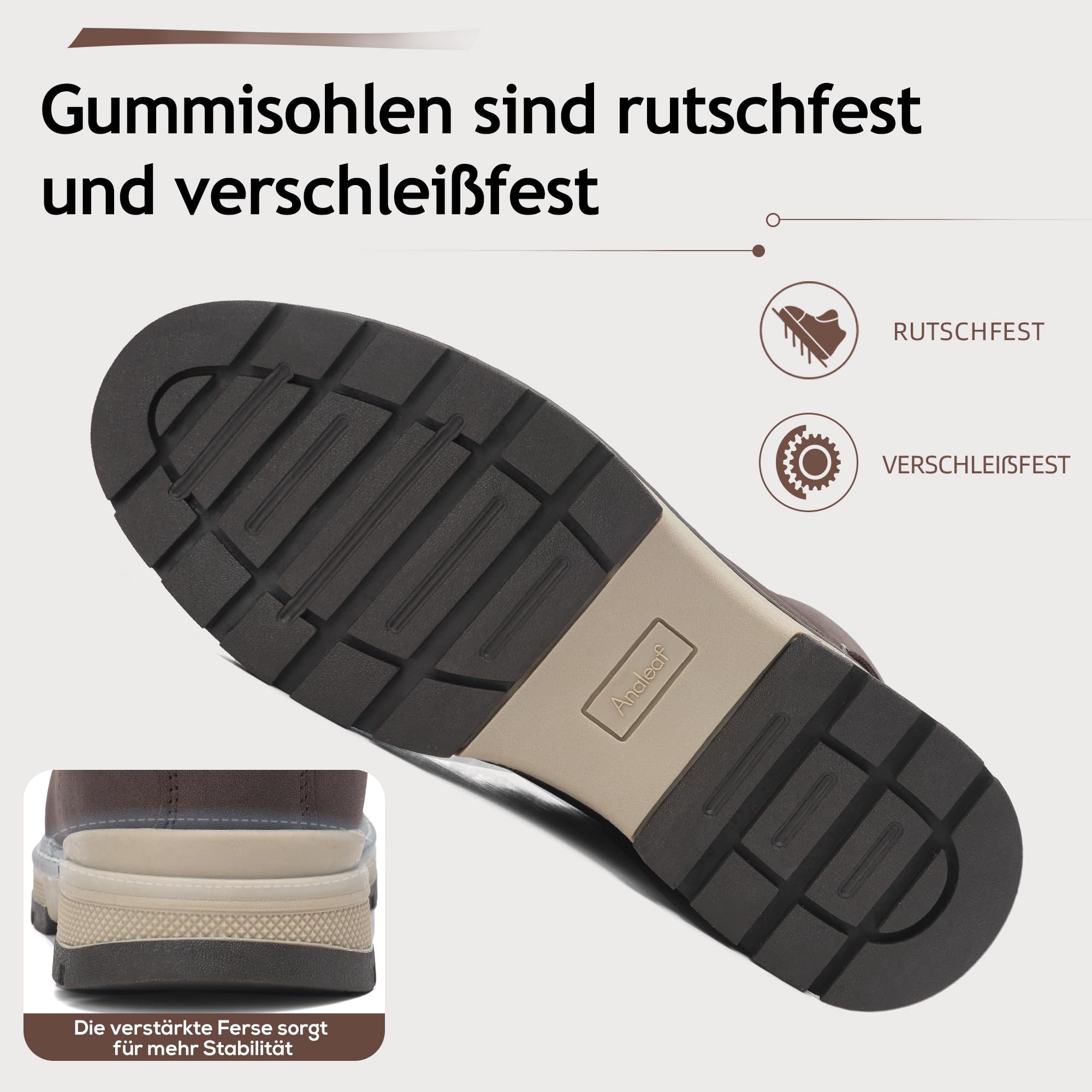 ANALEAF Herren Winterschuhe Schneestiefel Rutschfest Winterstiefel
