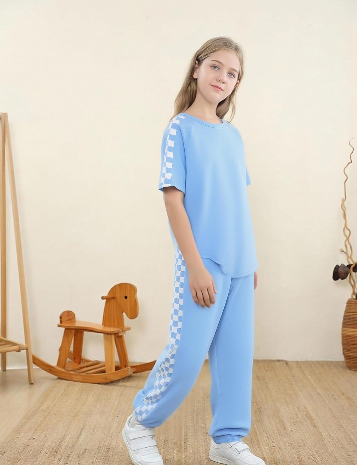 Girls Clothes, Teen Girl Clothes Sweetie-Girl Short Sleeve Tops Long Pants 2PC Casual Sweatsuits Set 6-14Y - Image 4