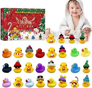 Christmas Advent Calendar 2023 With 24 Rubber Ducks | 24 Days Christmas Countdown Calendar | Mini Christmas Rubber Ducks Advent Calendar | Rubber Ducky Bath Toy For Boys Girls