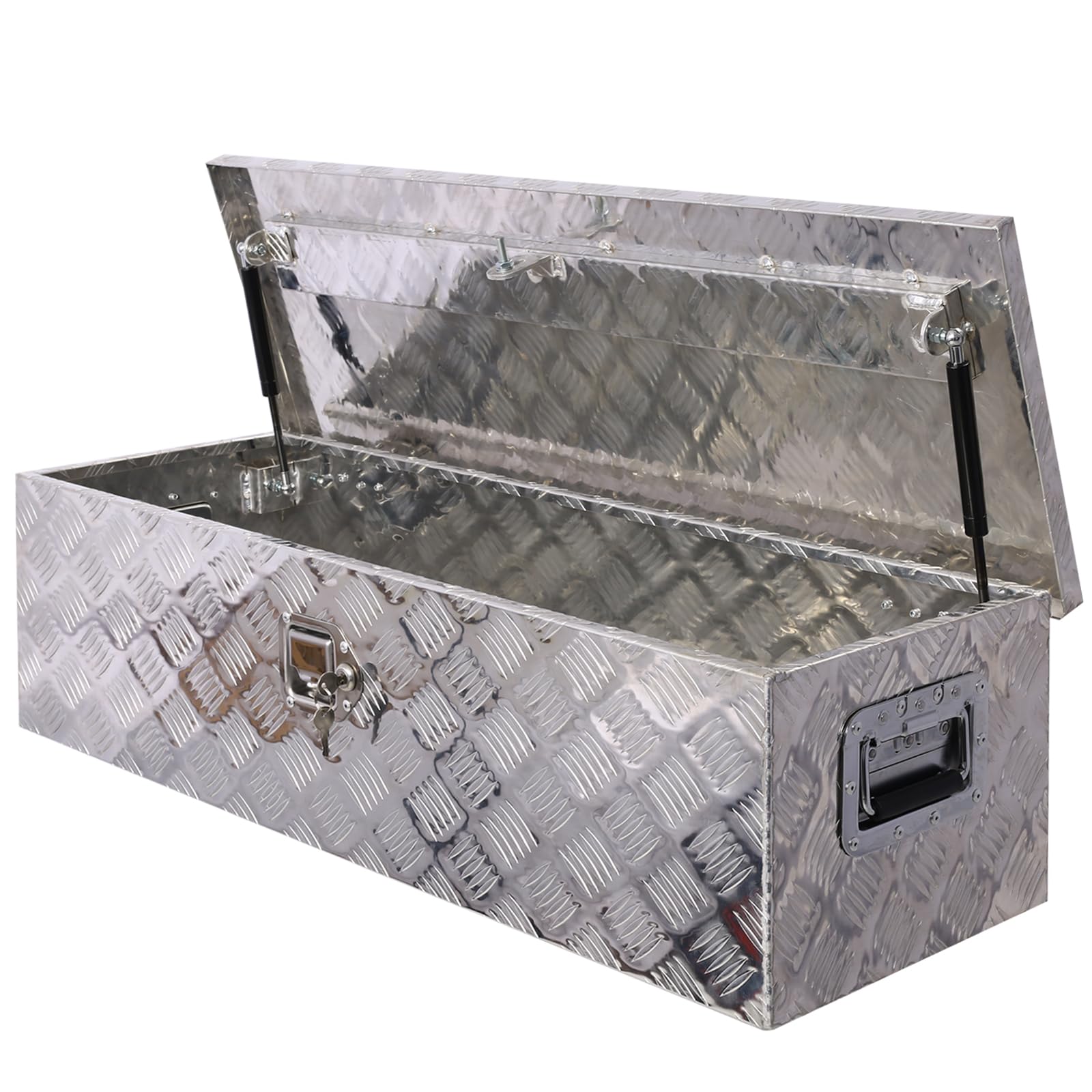 Werkzeugkiste für LKW, 99,1 cm, wasserdicht, robust, Aluminium, mit Schloss und Schlüsseln, 5 Stangen, breit, 99,1 x 33 x 25,4 cm