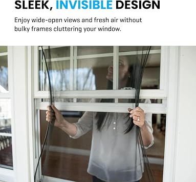 FlexScreen Custom Window ScreenFlexible, DIY Window Screen Replacement for House WindowsCustom Size Window Screens for Easy InstallationDurable, Invisible Screen DesignFlexView Small Insect Mesh