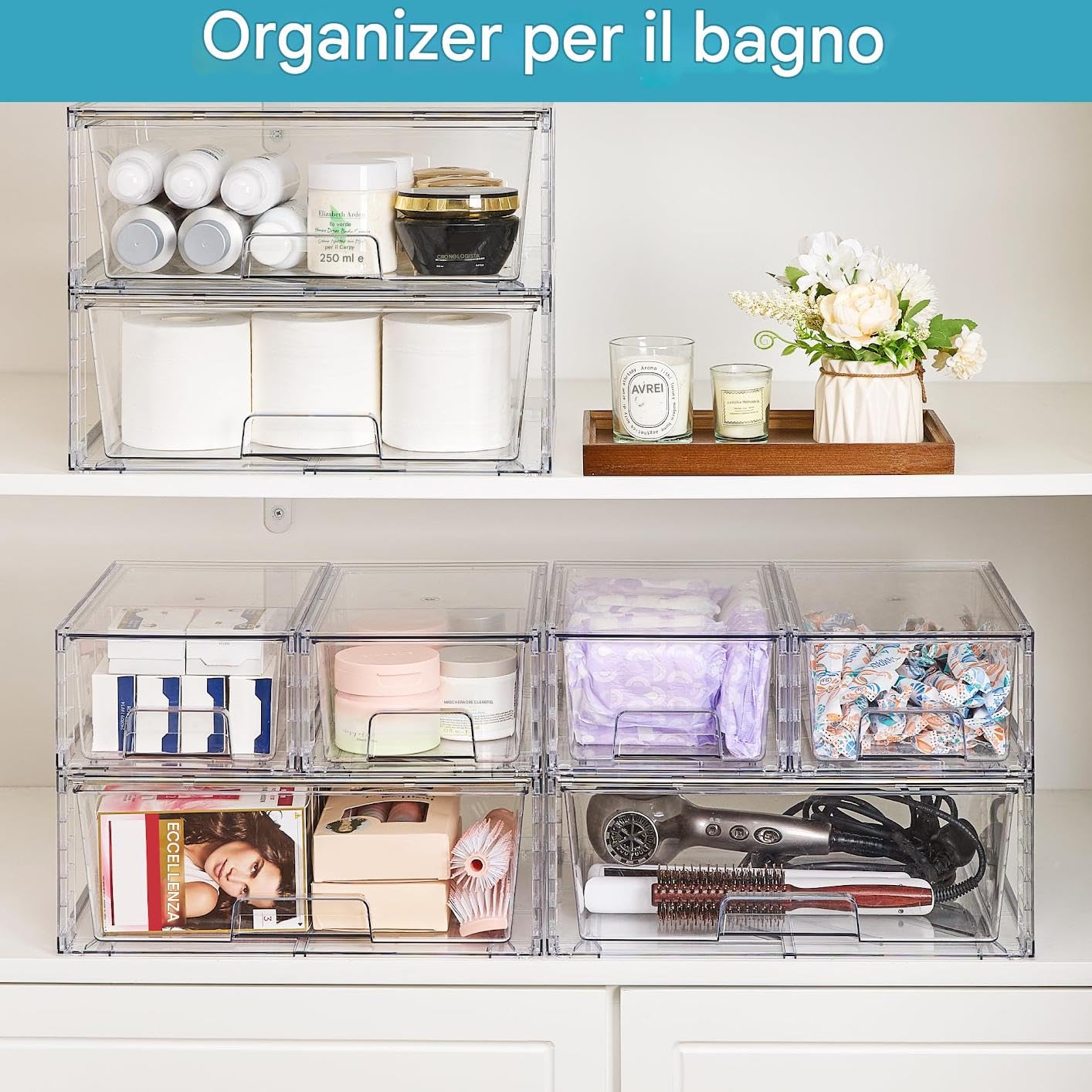 Vtopmart Confezione da Cassetti Portaoggetti (6pack piccoli (12 inch))
