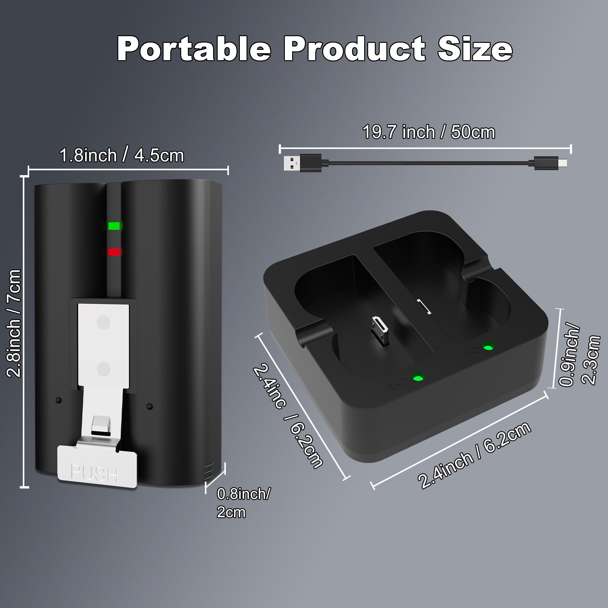 2-Pack Replacement Battery for Ring Doorbell - 7200mAh Rechargeable Camera Batteries with Charger Station for Ring Video Doorbell 2/3/3 Plus/4, Spotlight Cam, Stick Up Cam and Peephole Cam Indoor