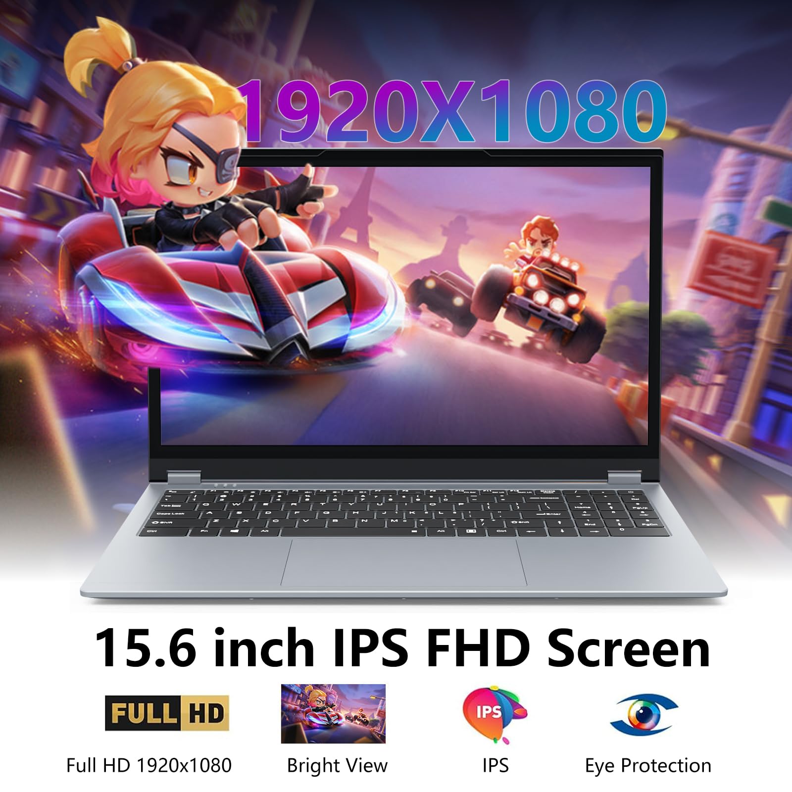 Ekonavi PC Portatile 2 in 1, Ryzen 3 3200U CPU 16 GB RAM 512 GB SSD, Notebook da 15,6 pollici con display 1920x1080, Win11 Pro Laptop, con RJ45, Type-C, USB 3.0 laptop ultra sottile e leggero