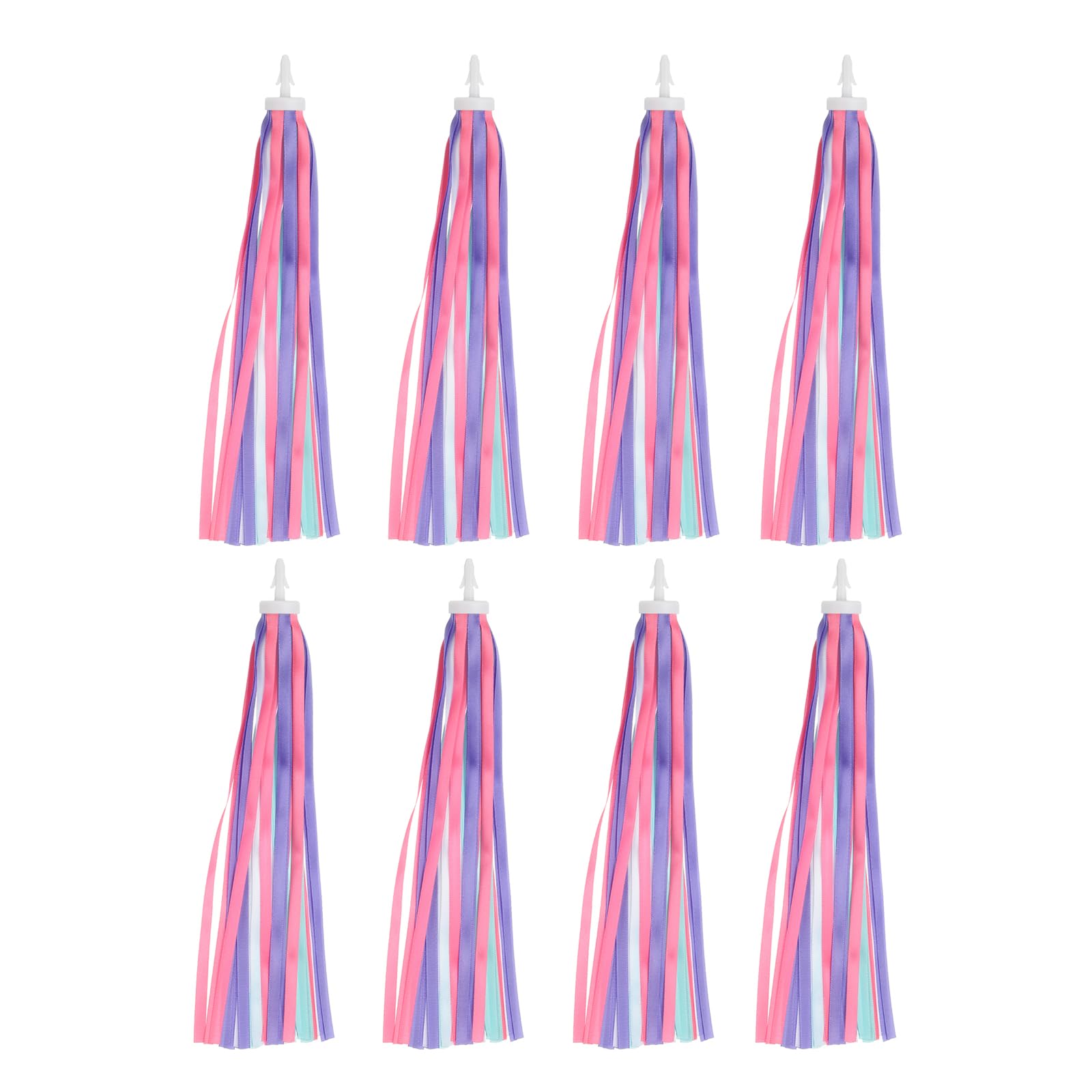 sourcing map Bike Streamers Colorful Bike Tassels Scooter Handlebar Streamers Bicycle Tassel Ribbon for Bicycle Tricycle Handles Accessory (Purple/Red/Blue, Pack of 4)