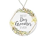 WolfeDesignPDD Dog Groomer Christmas Ornament - Christmas Ornament Gift for Dog Groomer - World's Best Dog Groomer - Best Dog Groomer Ever - Dog Groomer Gifts Printed on Both Sides