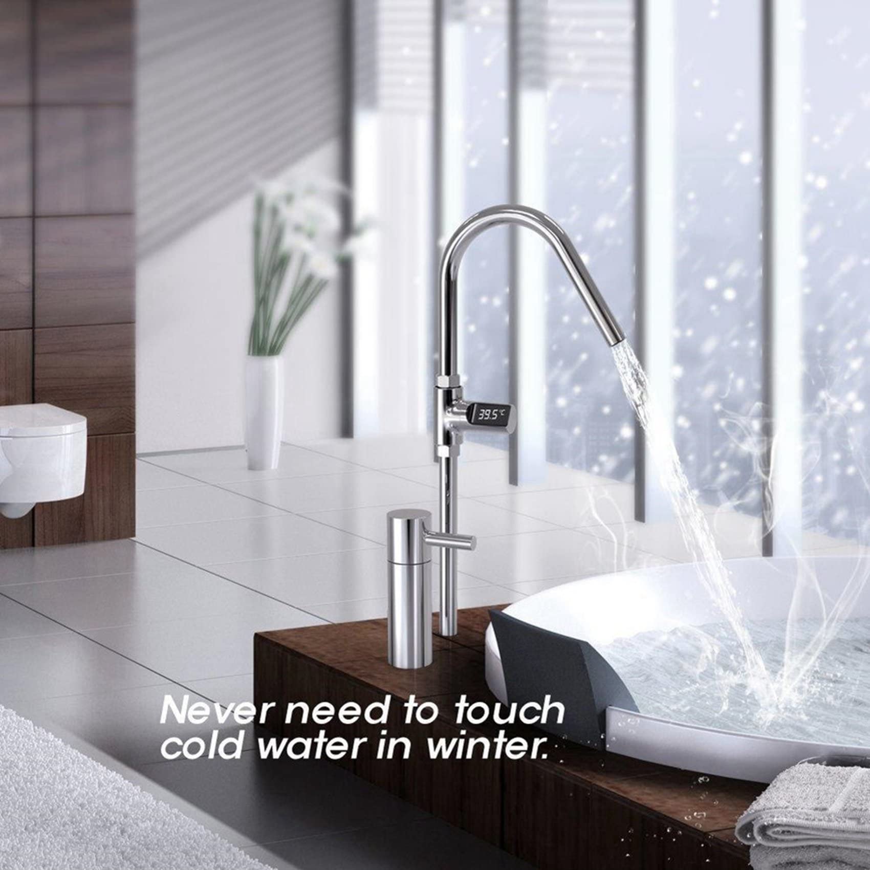 2X Display Un LED Termometro per Doccia con Acqua per La Casa Misuratore di Temperatura Monitor Cucina Bagno Casa Intelligente Cura del Bambino