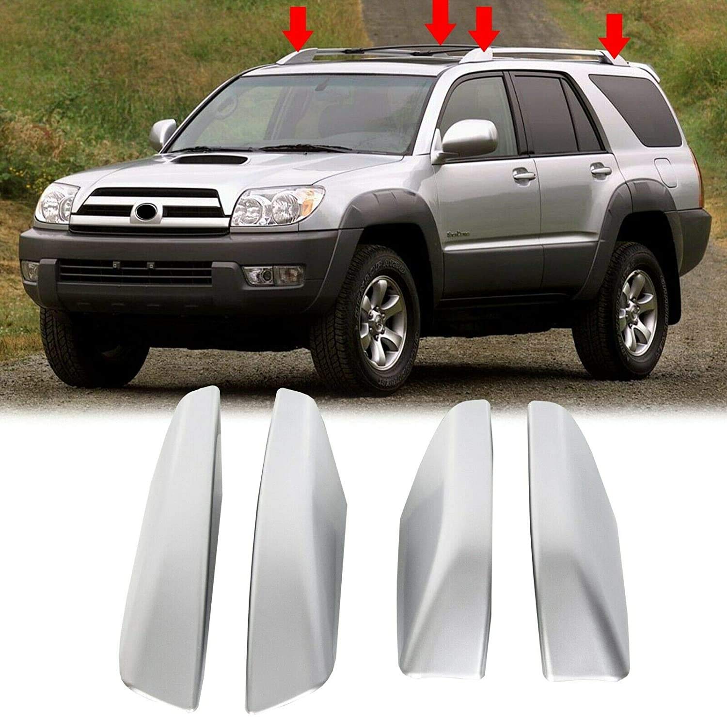 ルーフキャリア 20032009 2007 TOYOTA 4Runner N210ルーフラックレールエンドカバーシェル交換4x For