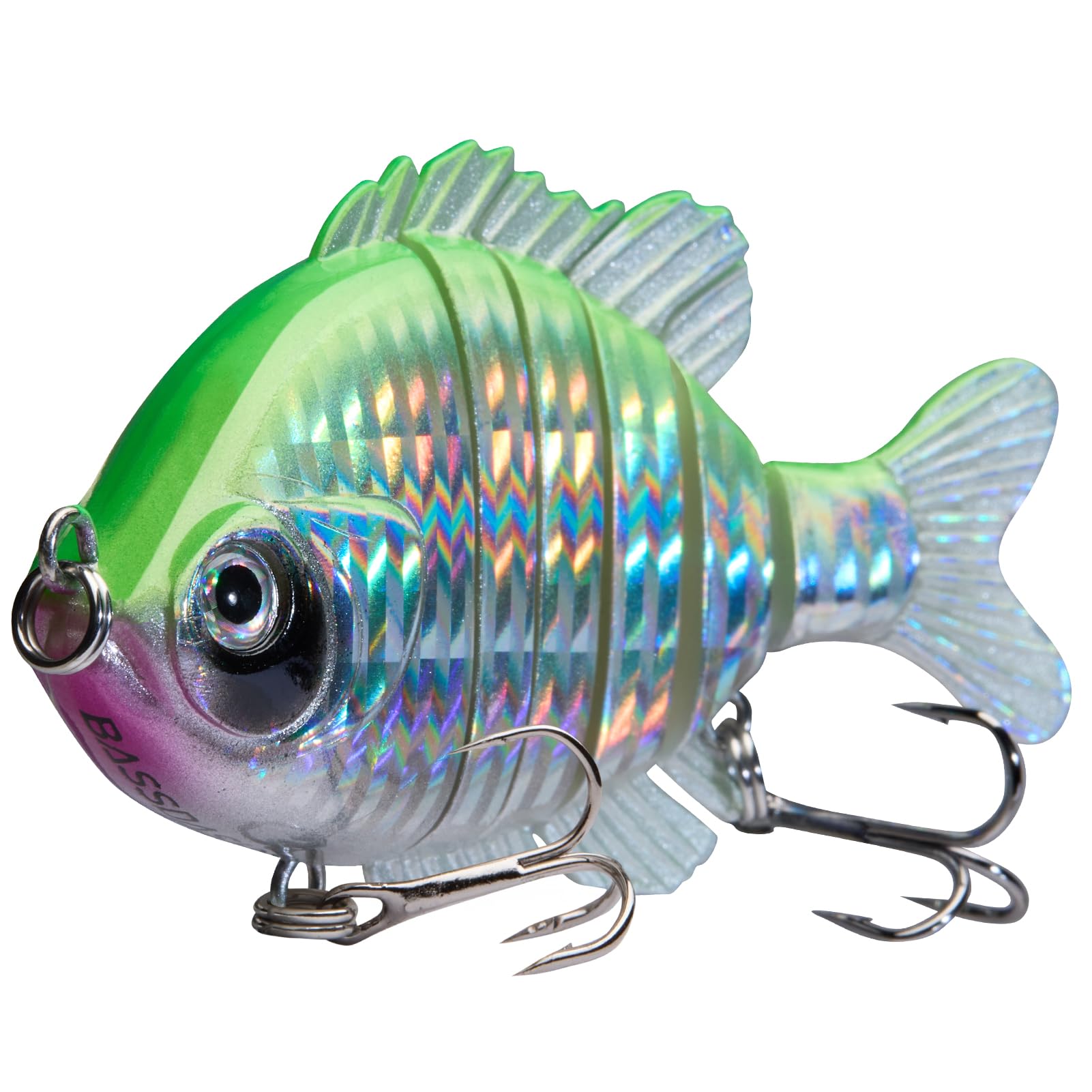 BASSDASH SwimPanfish Multi Jointed Panfish Bluegill Swimbaits Hard Topwater Bass Lures Fishing Lure Crank Saltwater 3.5in/0.85oz