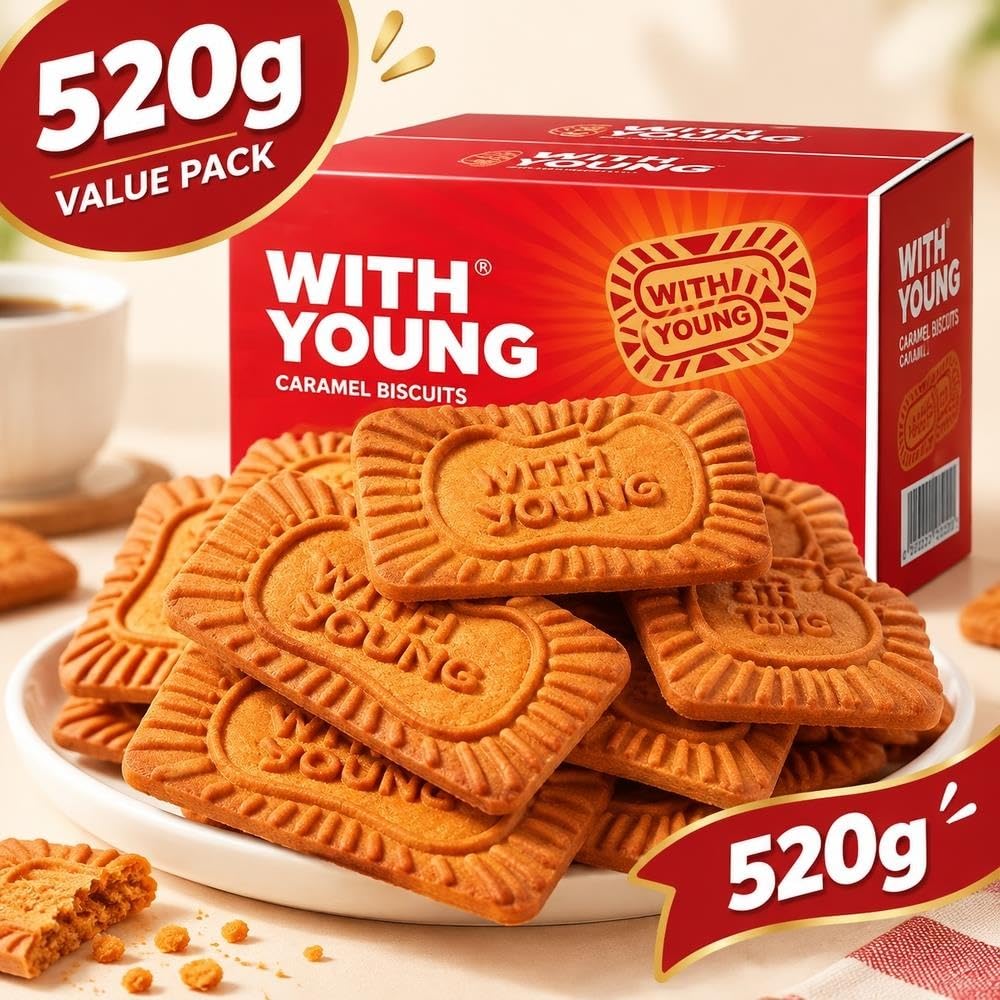 Biscotti al caramello Snack croccante da 520 g