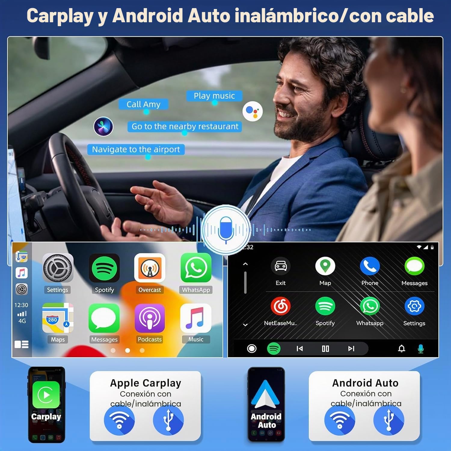 4+64G Android 14 Autoradio Navi Compatible con VW T6 Transporter Multivan 2016-2022 con Carplay Android Auto Pantalla táctil de 9 pulgadas Reproductor de radio Navegación GPS Unidad principal con WLAN