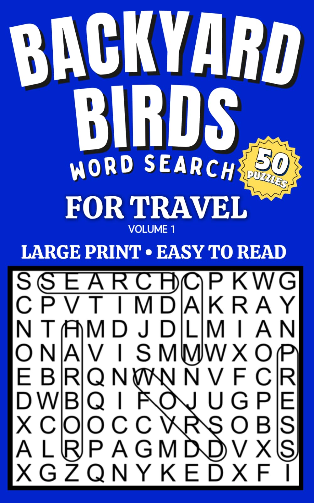 Backyard Birds Word Search: Large Print Easy Puzzles for Travel