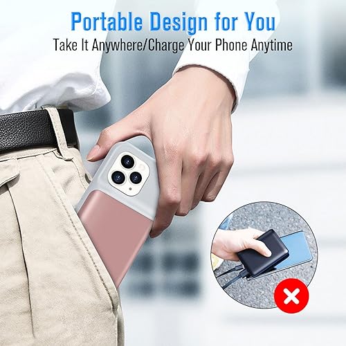 Miniatura 9 de Gladgogo Funda de carga para iPhone 12 Pro Max, ultradelgada, batería recargable de 6500 mAh, cargador protector extendido, paquete de batería