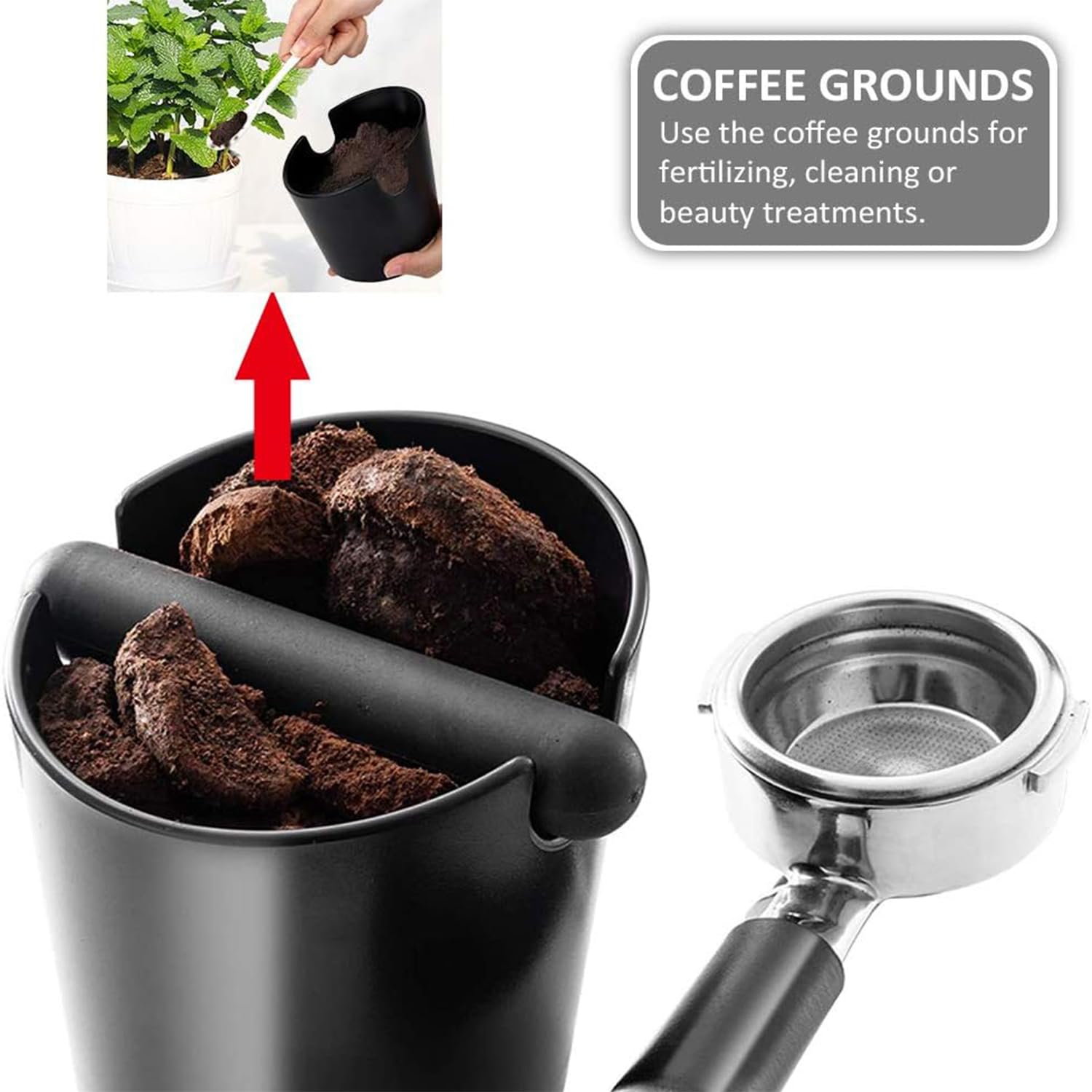Zoojoy Scatola per Espresso, Scatola da Caffè, Cestino per Caffè Espresso, Assorbe Gli Urti, Stile Barista Durevole, Nero