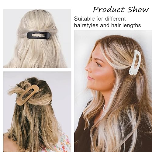 Miniatura 3 de Pinzas de garra grandes para mujer, pinza plana para cabello fino y grueso  Pinzas de pelo de cocodrilo grandes para niñas, 4 piezas