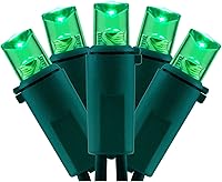 Vista 17 de YULETIME 200 luces LED de Navidad de gran angular de color blanco cálido, cable verde de 66 pies, certificado UL, juego de luces navideñas de 0.197