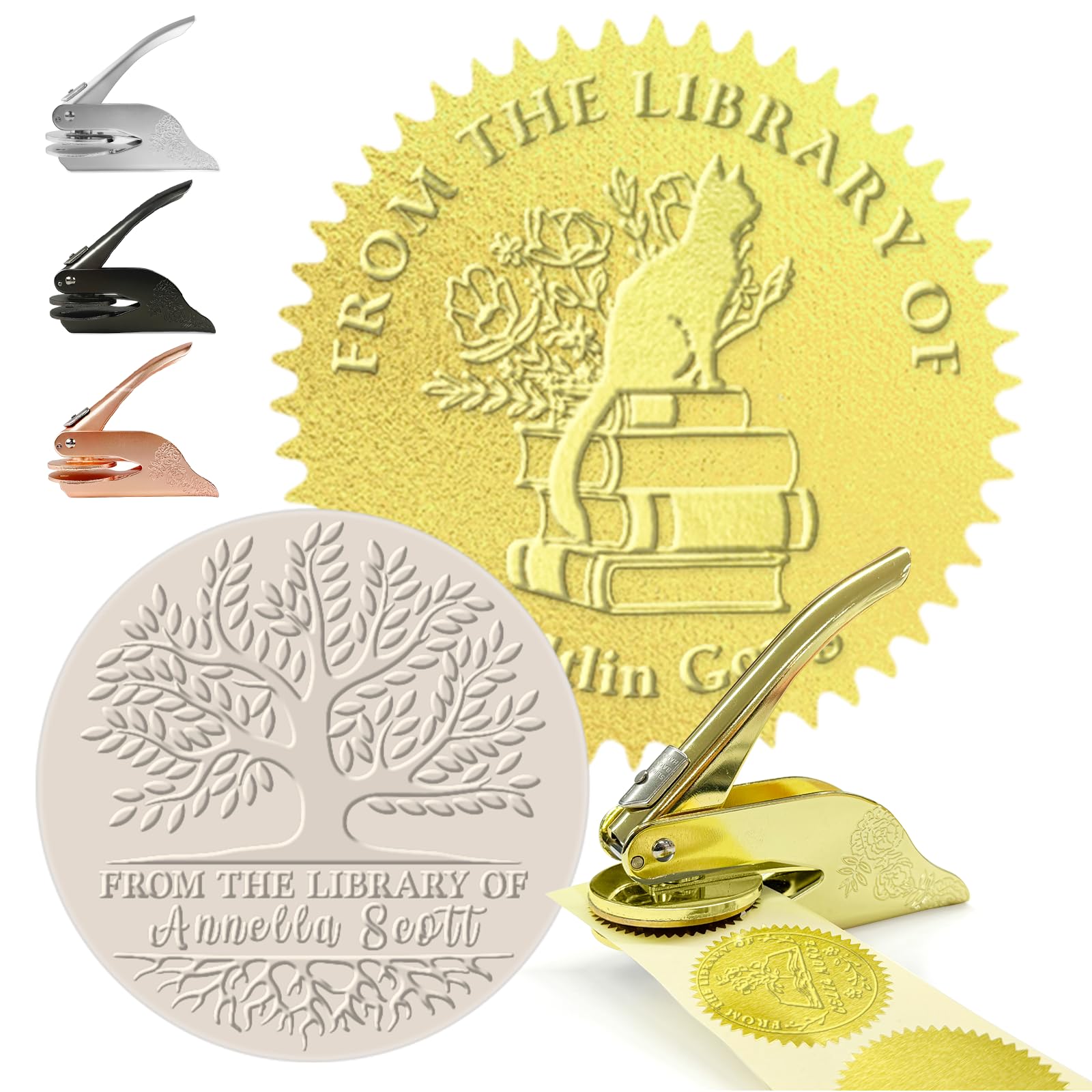 Book Embosser Personalised Stamp Custom Library Embosser from the Library of | Ex Libris Stamp Customised Embosser for Book Lover Gift