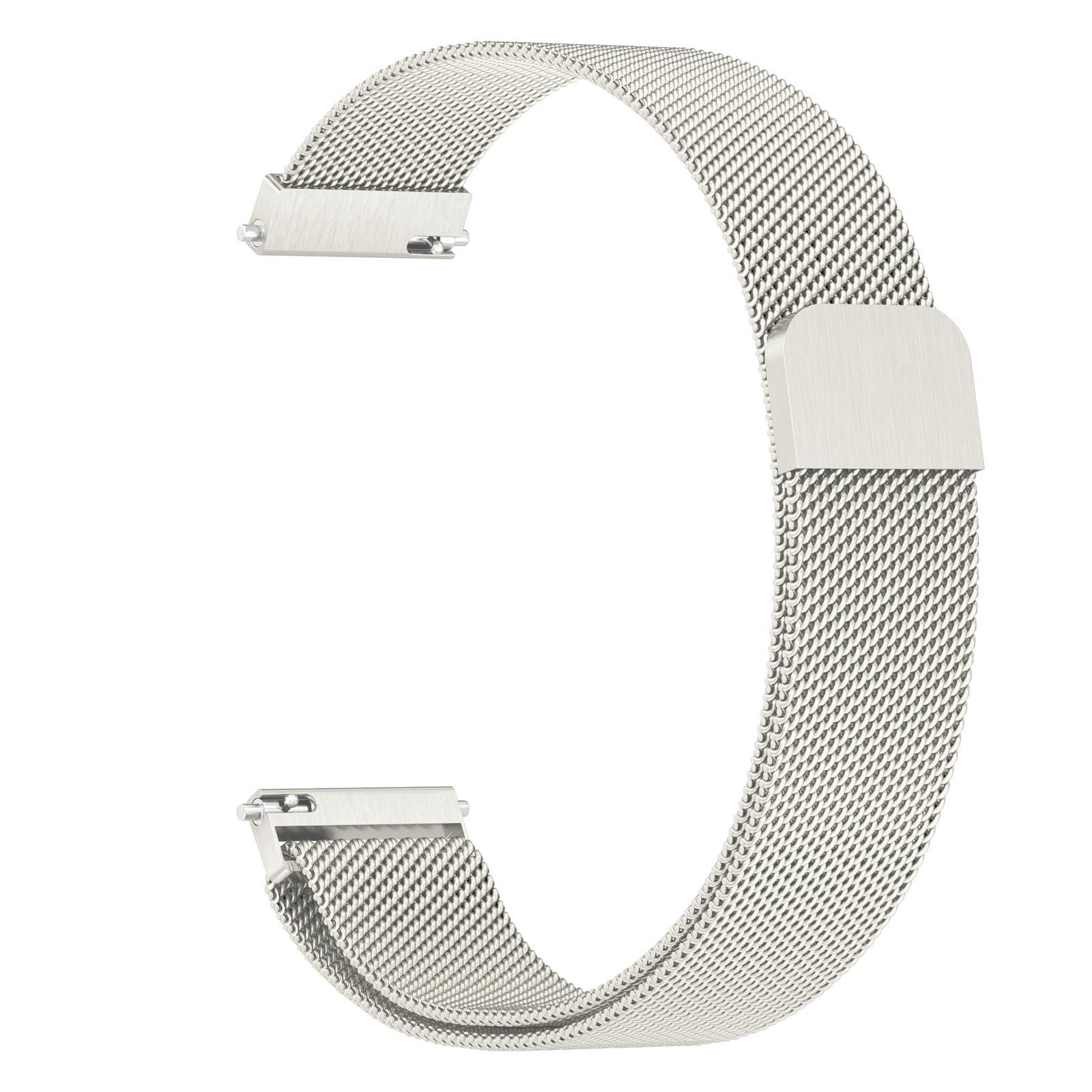Amzpas Bransoletka do zegarka Garmin Vivoactive 4S/Venu 3S/Venu 2S / Vivomove 3S, dla kobiet i mężczyzn, 18 mm, stal nierdzewna, metalowa bransoletka zamienna do Garmin Forerunner 255S/265S