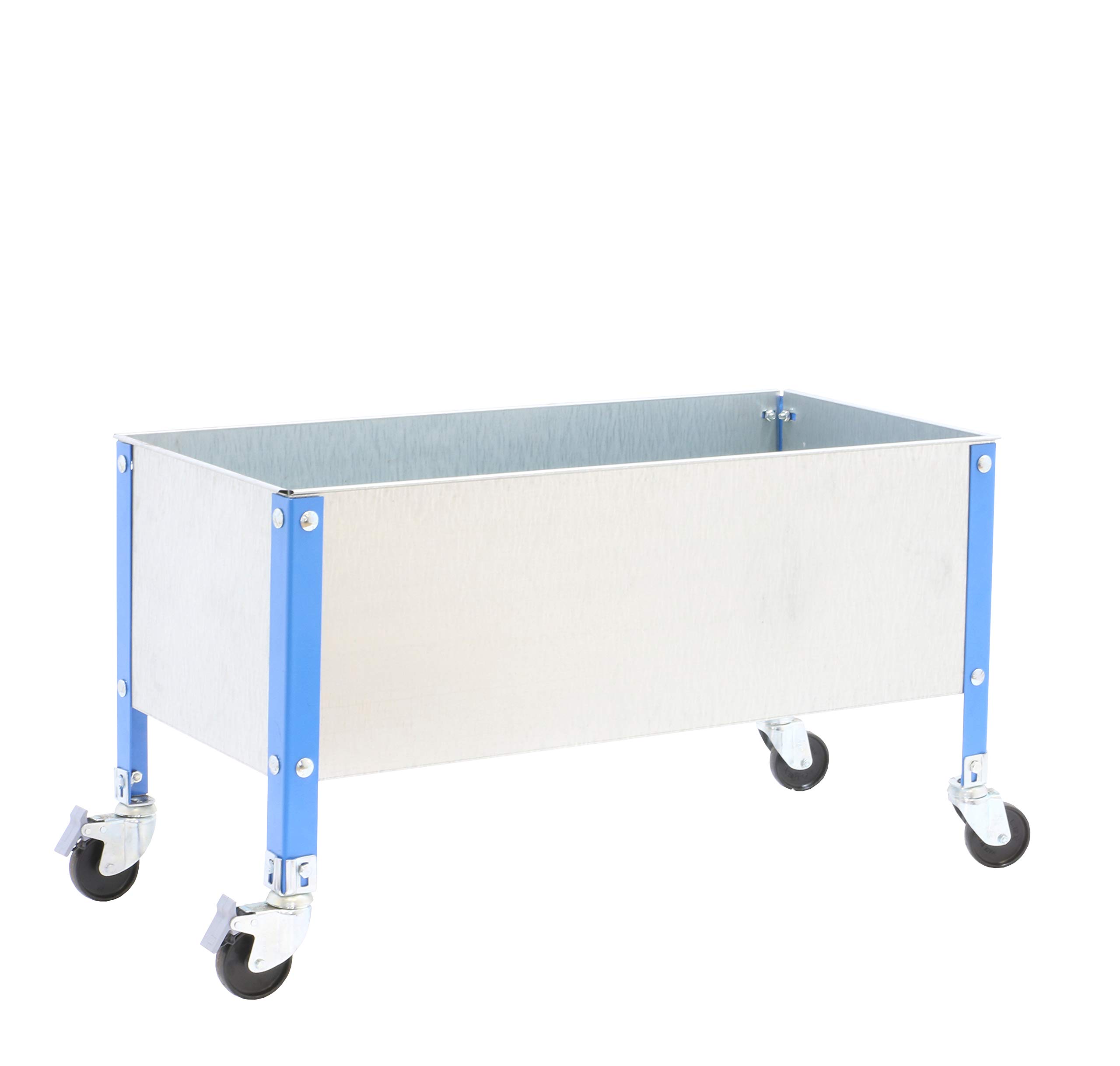 Simon Rack Huerto Urbano Terraza Exterior, Agujeros Drenaje, Capacidad 70 L, 485x900x600 mm, Huerto Metálico con Ruedas, Azul/Galva -Simon Garden
