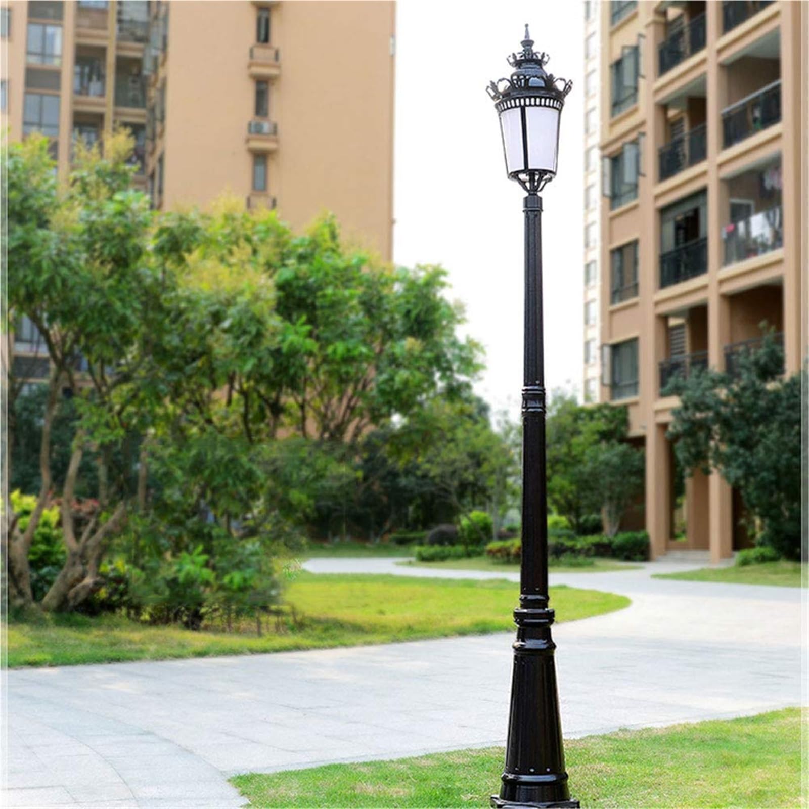 Farolas Solares para Exteriores, Farolas De Un Solo Cabezal, Farolas De Calle, Ip56, Impermeables, De Aluminio Antioxidante(Black-Height 220cm)