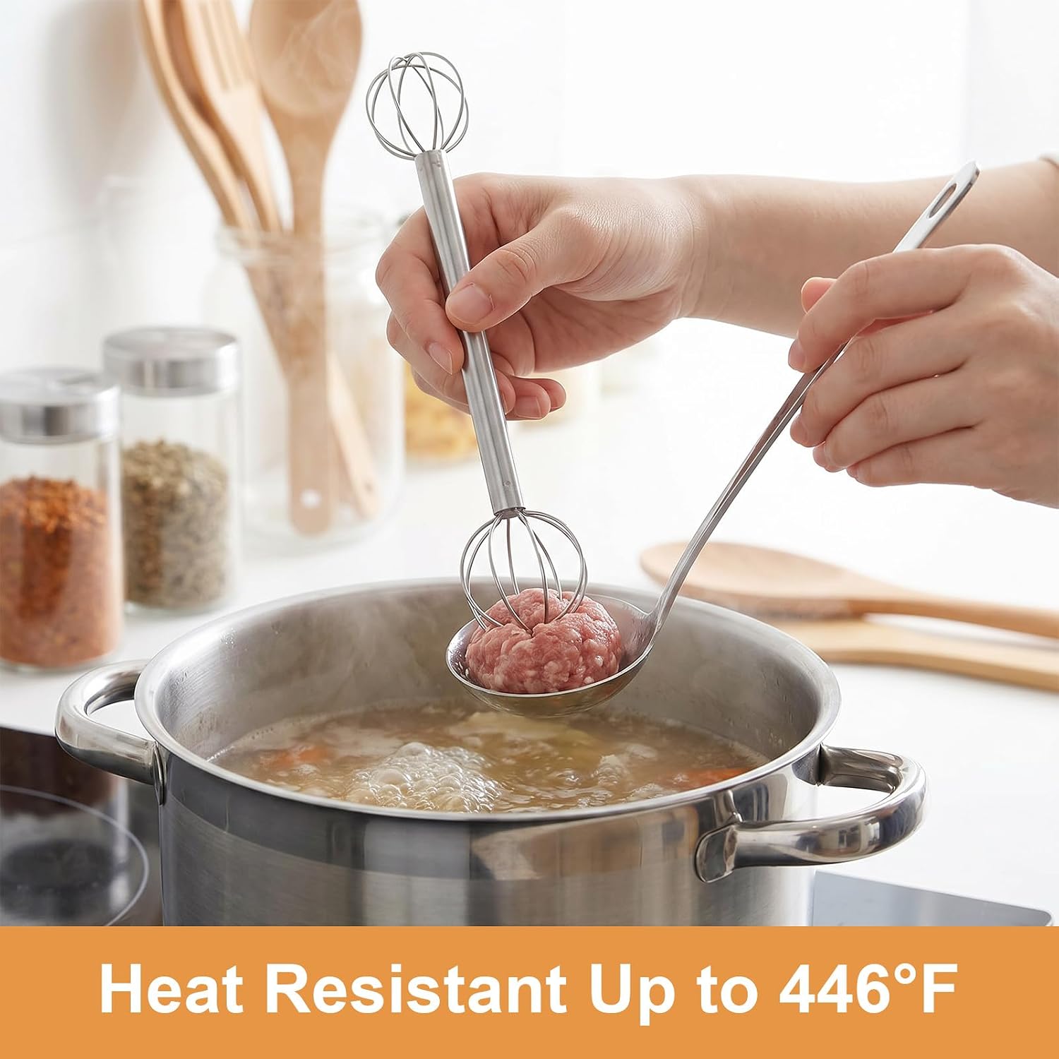 2 Pack Measuring Miso Muddler, Stainless Steel Measuring Whisk