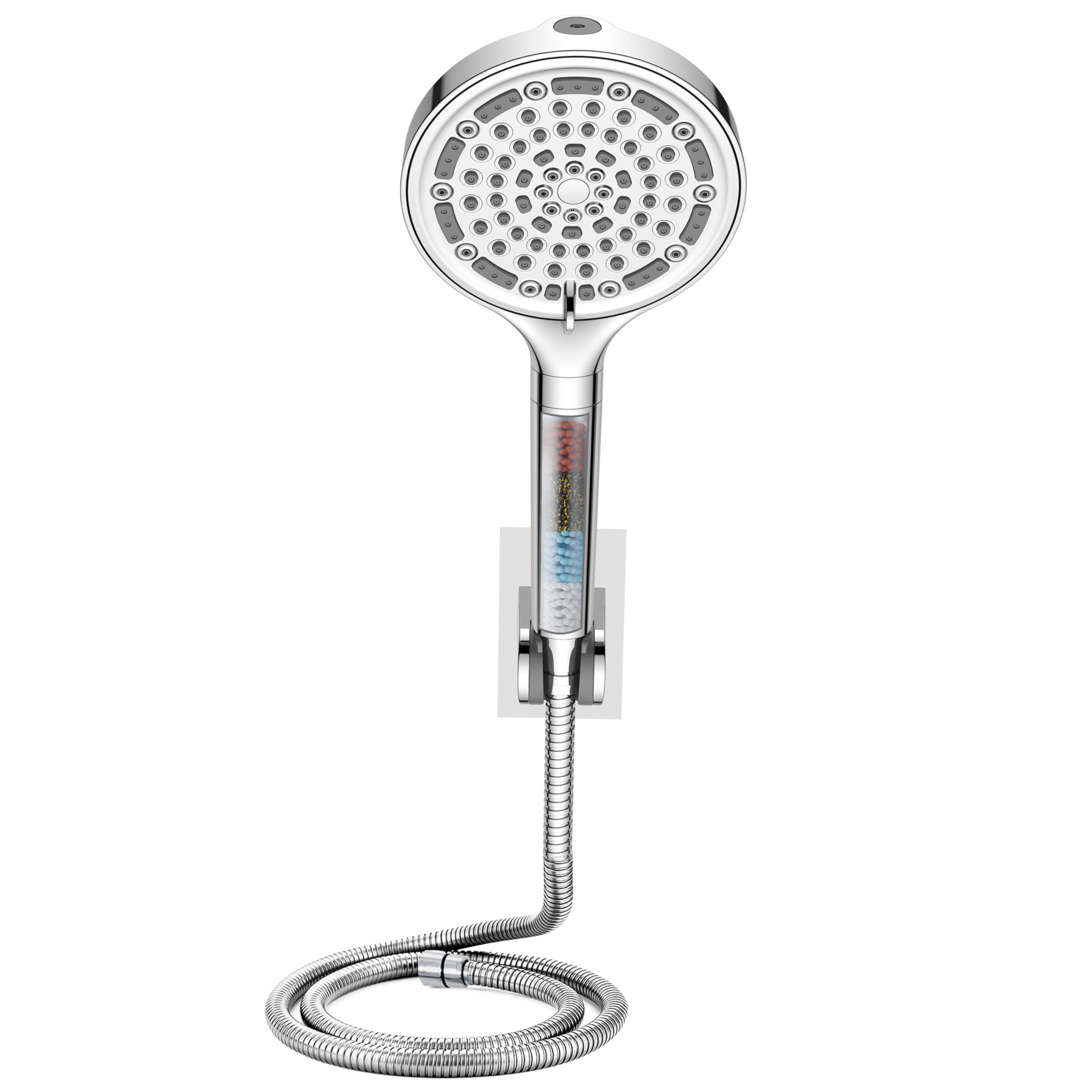 Plantex Hand Shower for Bathroom/6 Inch Round Multi-Function 6 Mode Shower Hand/Hand Shower Set with 1.5 Meter Flexible Tube Pipe with Self Adhesive Bracket(Chrome) (B0DDXKZMXB) Amazon Price History, Amazon Price Tracker